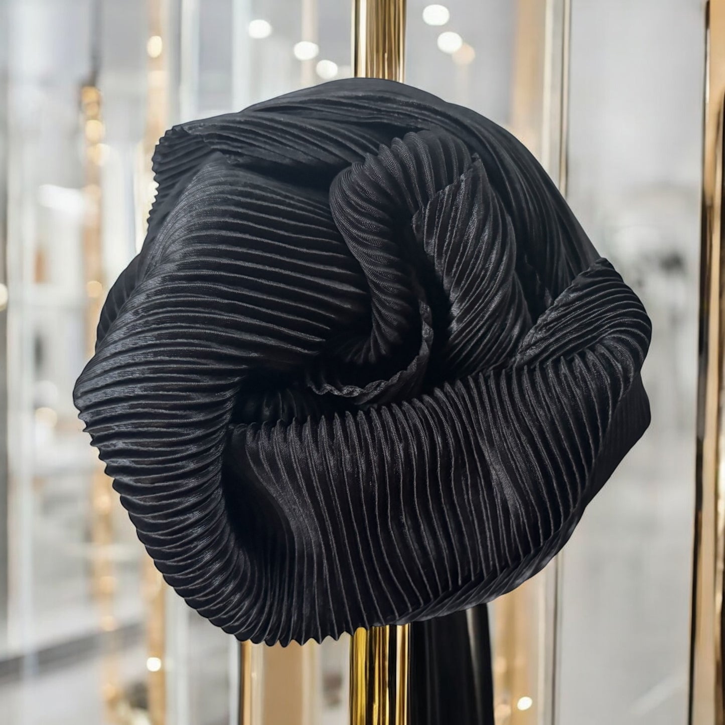 Black Bandana Ribbed Scarf